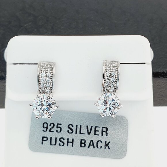 "925 sterling silver luxury CZ earrings for women/girls, Best for gift, RJUS2238 - Picture 6 of 11